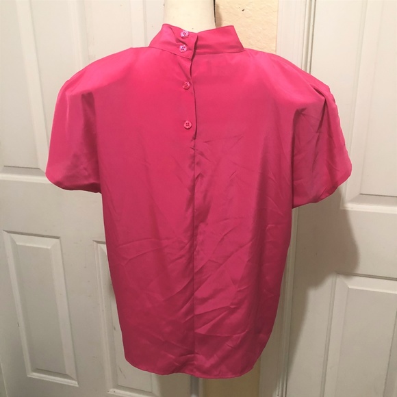 Justine Todd Pink Short Sleeve Blouse Shoulder Pad - Picture 2 of 4